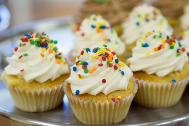 Cupcakes with rainbow sprinkles