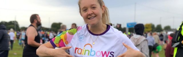 A runner at the London Marathon for Rainbows
